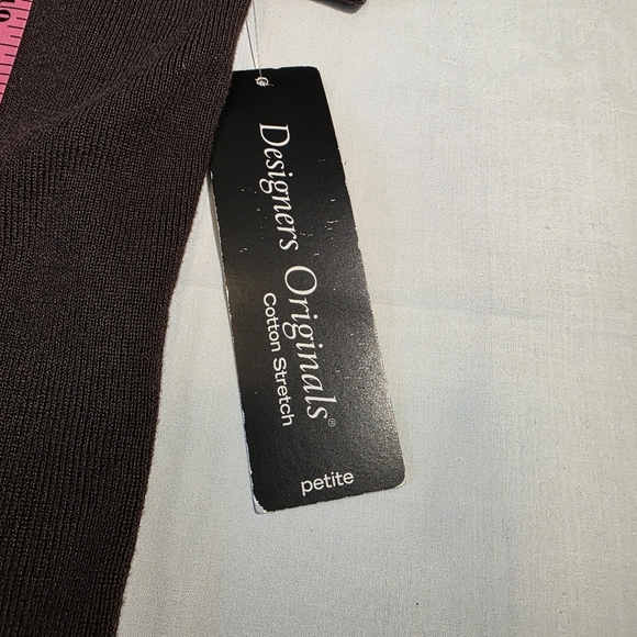 Designers Originals Chocolate Brown Sweater with Houndstooth Collar NWT PXL - Picture 10 of 11